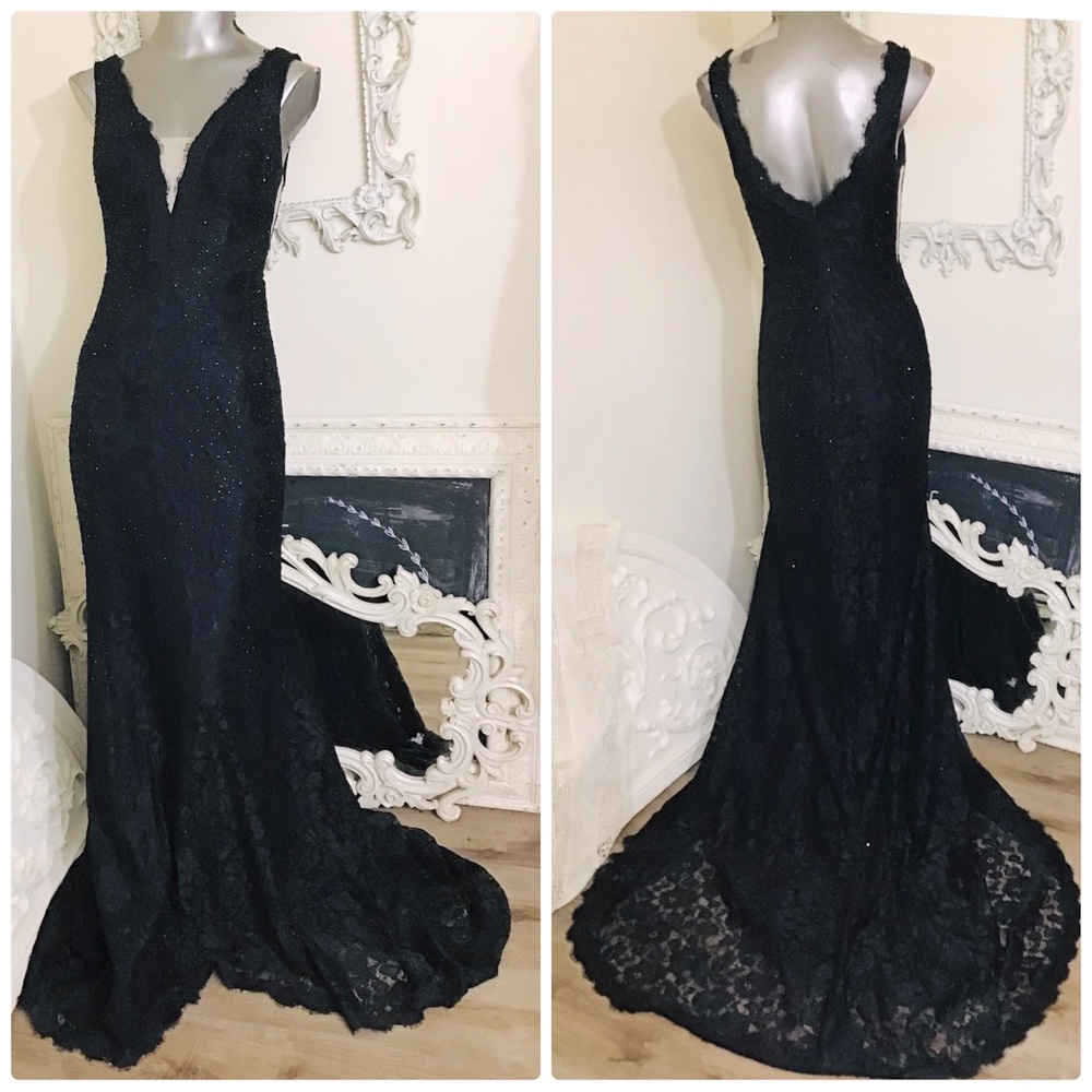 Hebeos Black Sequin Gown